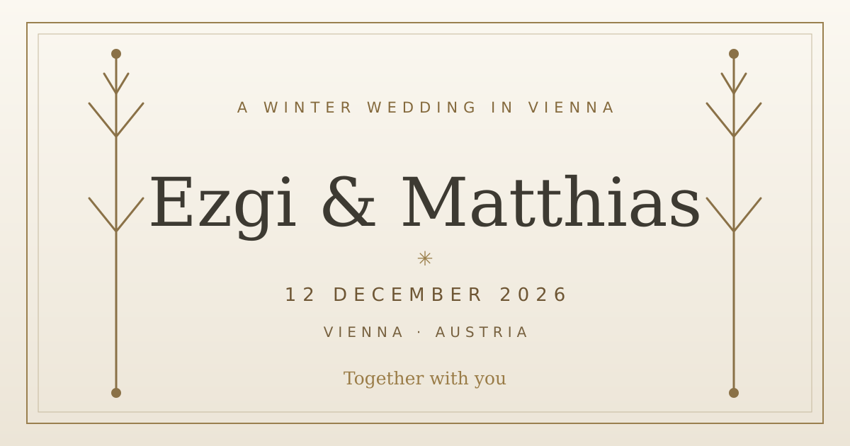 Beispiel einer geteilten Hochzeitseinladung